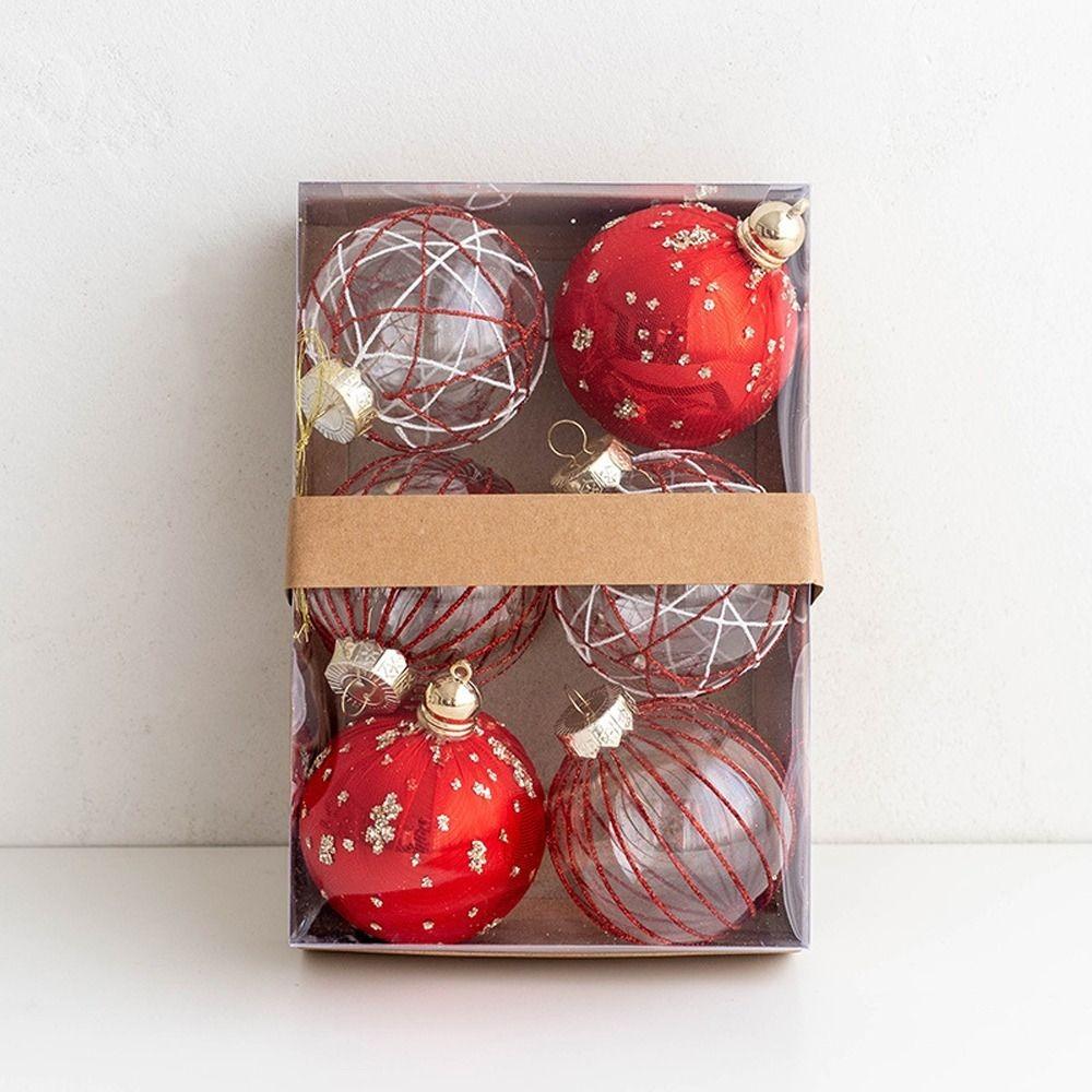 6pcs PET Painted Christmas Balls 8cm Merry Christmas Tree Decor  Party Favors