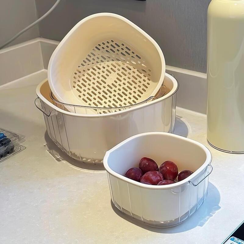Double-Layer Vegetable Washing & Draining Basket