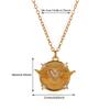Gold Color Sunburst Cubic Zirconia Pendant Necklace Shiny Sun Charm Chain For Women Bohemian Jewelry Vintage 2026 Her Gift