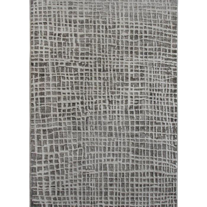 Tapis moderne à motifs carrés beige ivoire 120x170