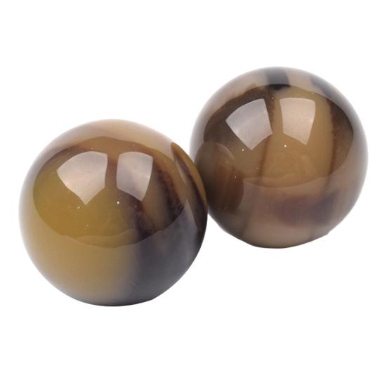 1 Çift 50mm Stres Giderici Fitness Hentbol Yıkanabilir Reçine Kas Gevşetici Baoding Topu Sağlık Bakım Aracı