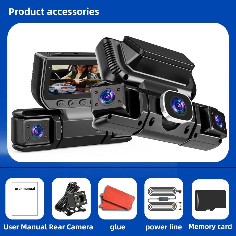

1080P Quad Dash Cam, 4-Channel Recording, WiFi, Parking Monitor, Phone Sync 【4 Lens】ACC+32g