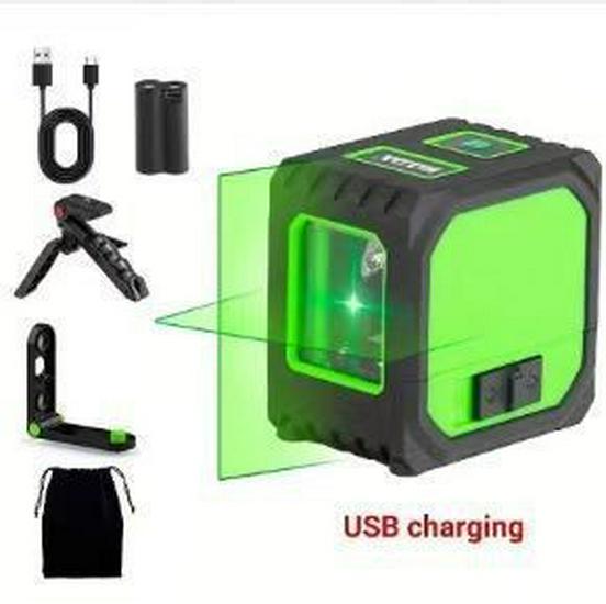 Rechargeable Lithium Battery Laser Level with 2-Line Strong Light for Outdoor Use, Automatic Leveling