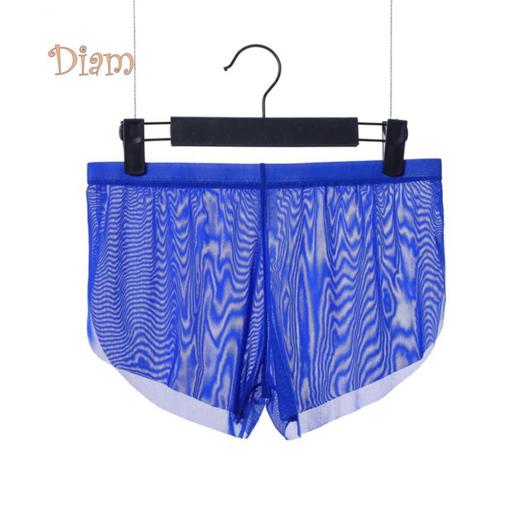 Cheap GQ Solid Color Men Ultra-thin Translucent Low Waist Split Boxers ...