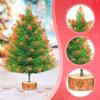 Artificial Mini Christmas Tree Desktop Ornament Decor for Indoor Outdoor Shelf Bar Home