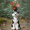 Handcrafted Quirky Dog Vase Whimsical Slim Puppy Sculpture Dog Flower Vase Decorative Vase for Desk Shelf