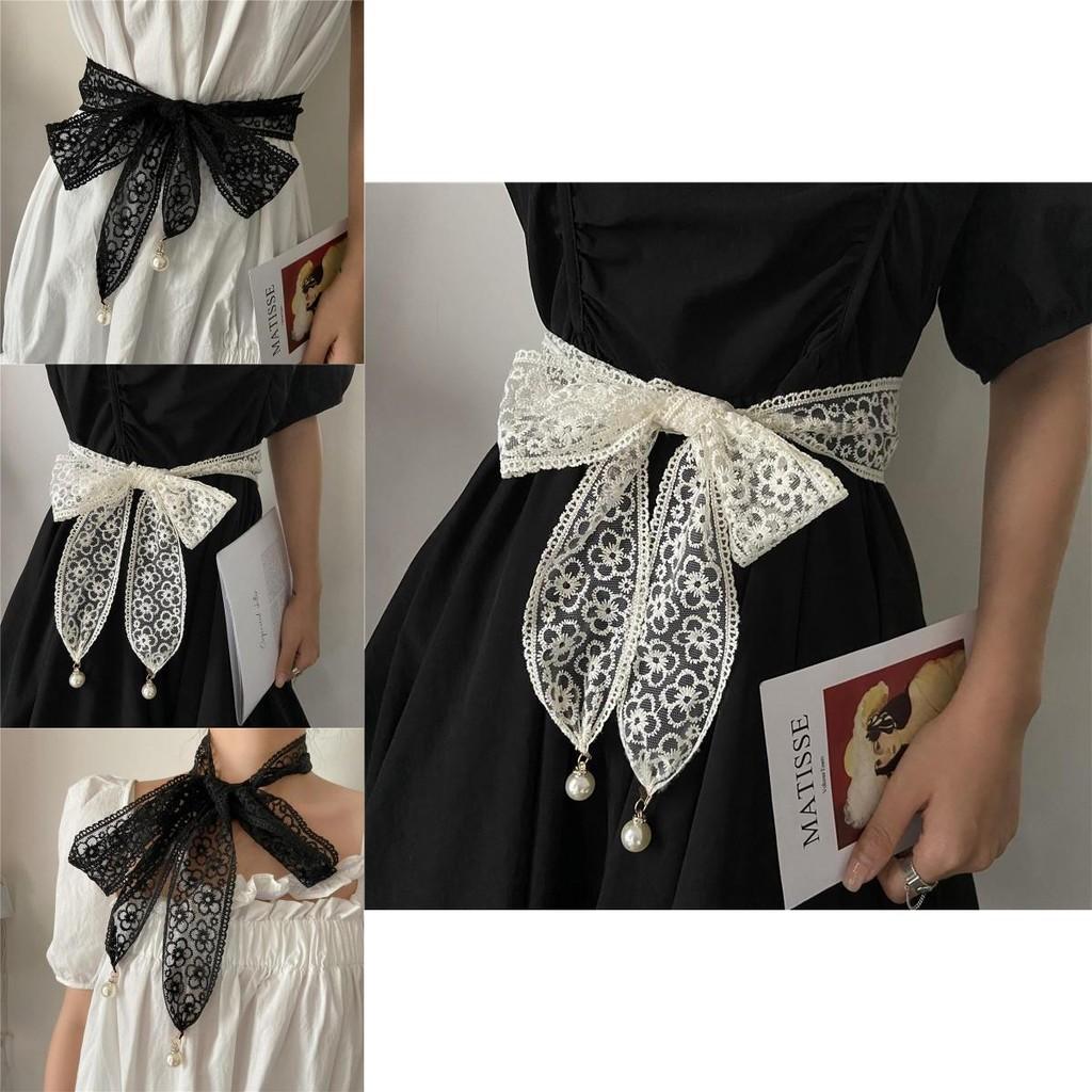 Black And Fashionable Cream Lace Waist Belt For Women Ideal For Summer Outfits Dresses And