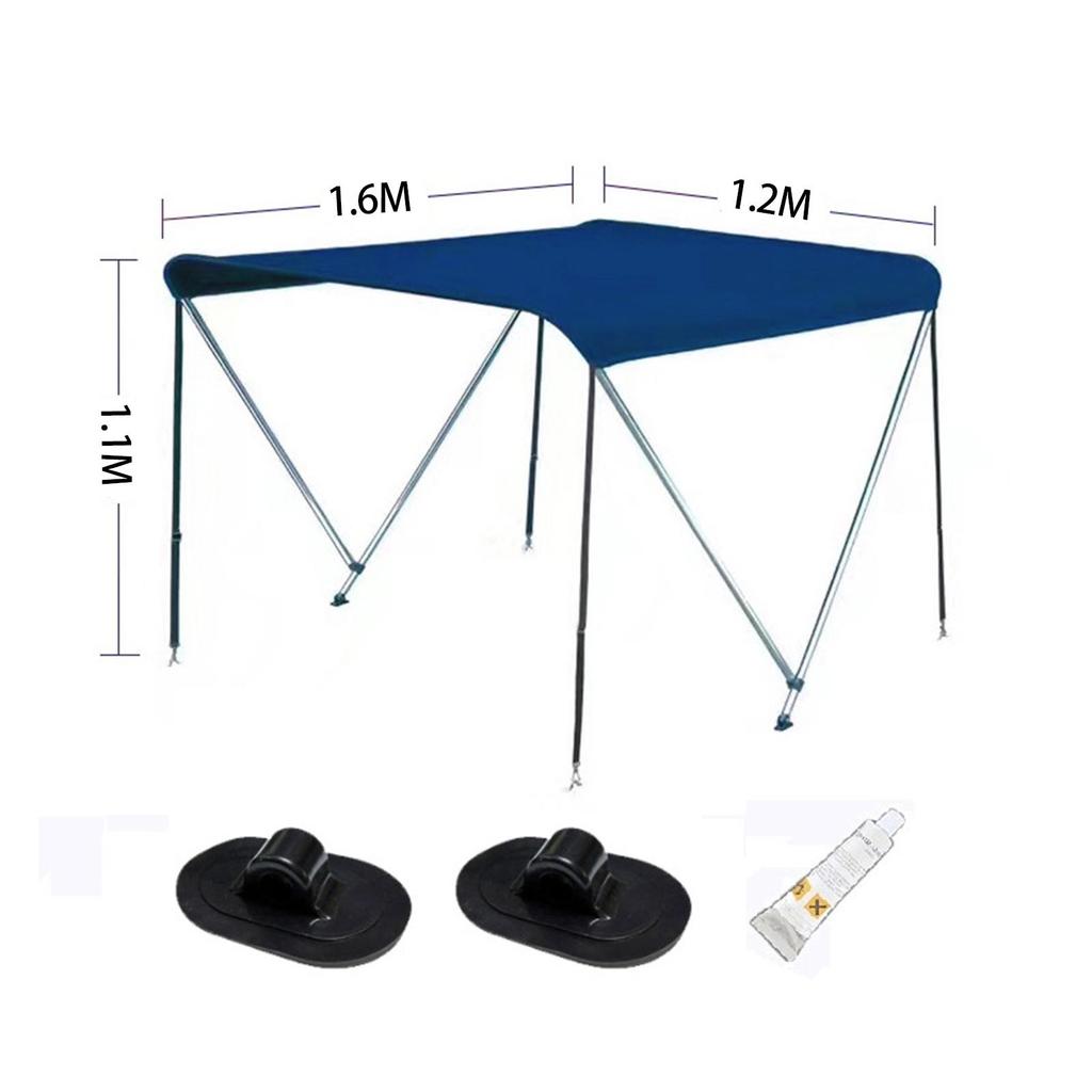 Inflatable Boat Canopy Sunshade Shelter with Support Rod Bimini Top Covers for