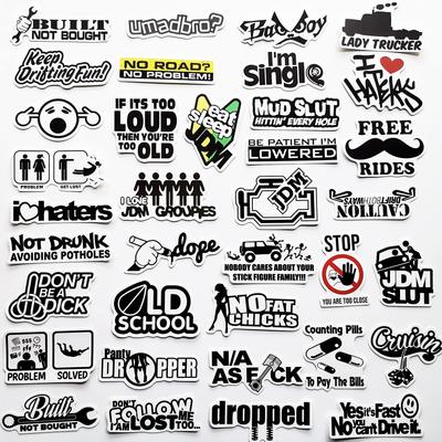 50 Pcs Humor USDM Herafra Sticker Bomb Parody Stickers JDM Drift Racing Car Stickers