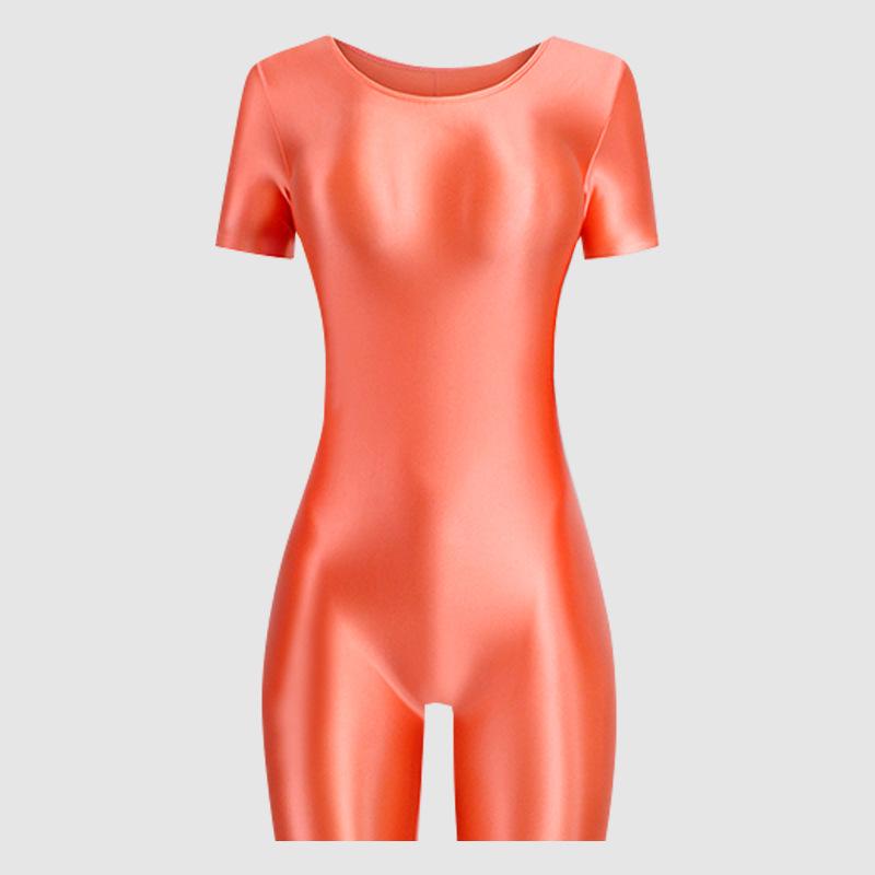 Glossy High-Elastic Bodysuit: Sleek Ballet & Yoga Dancewear