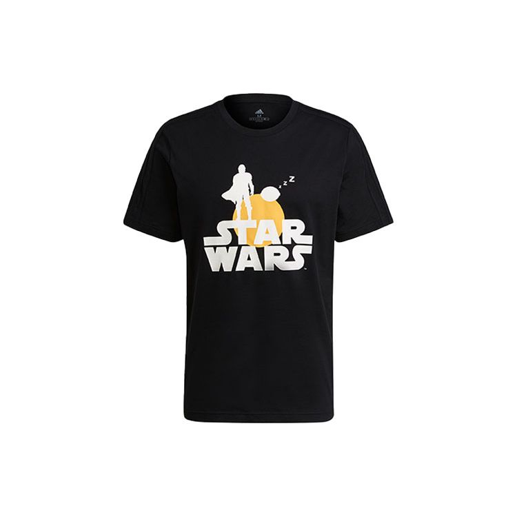 

Мужская футболка Adidas X Star Wars с совместным брендом Mandalorian Theme с круглым вырезом и короткими рукавами, черные GS6224 M