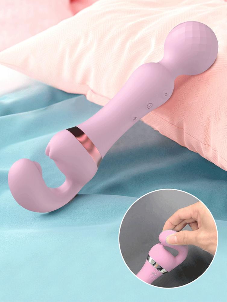 Damen doppelseitiger Vibrator Zauberstab Zauberstab Massagegerät Dildo