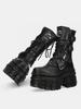 Fashion Punk Style Women Boots Lace-up Heel Height Platform Shoes Woman Gothic Ankle Rock Boots Metal Decor Man And Woman Sneakers 2025