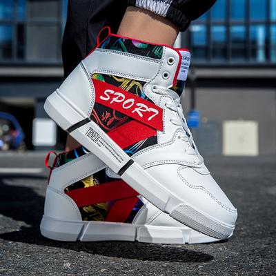 Tênis masculinos respiráveis de alta qualidade, tênis casuais coloridos, calçados masculinos confortáveis, sapatos altos estampados, zapatillas hombre