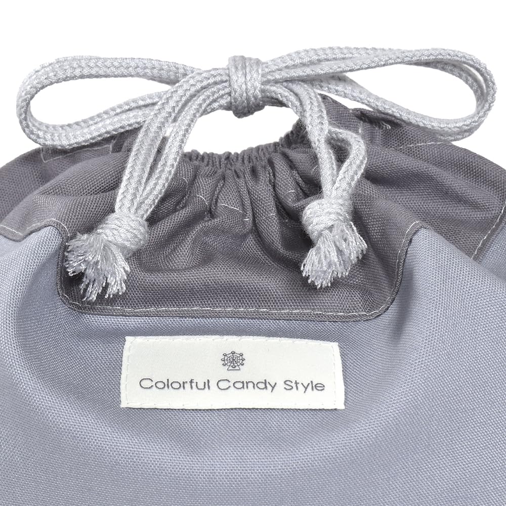 COLORFUL CANDY STYLE Drawstring Bag Set Lunch and Cup Grayish Entrance Stylish and Cool for NU603300 3-Piece (Gym Bag, Bag, Bag) Blue, Kids'