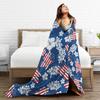 4th of July USA Warm Soft Blankets Camping Plush Throw Blanket Comfortable Outdoor Flannel Bedspread Sofa Bed Cover