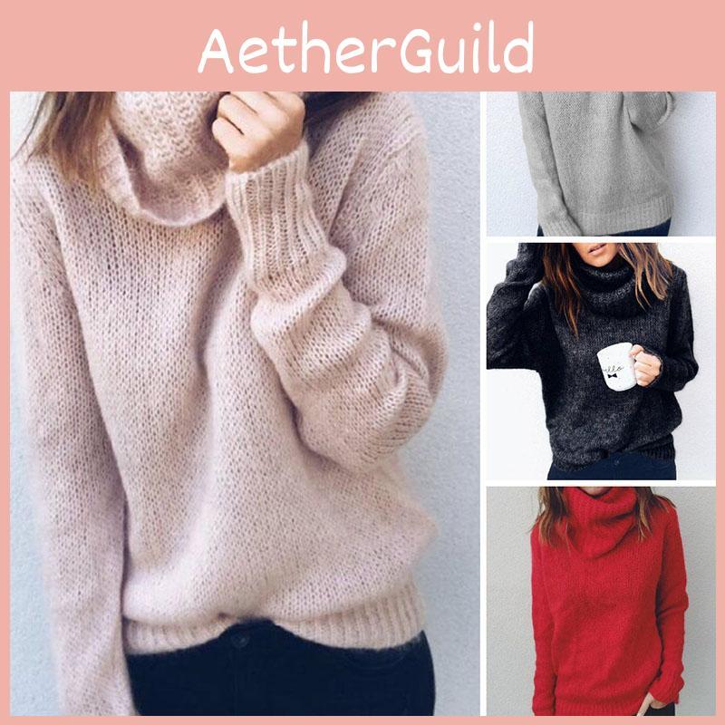 Luxurious Women Winter Warm Turtleneck Sweater Pullover With Cozy Knitted Design