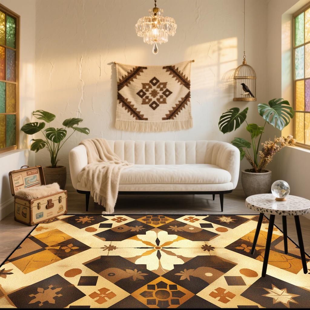 New Persian Carpet Large Rugs for Living Room Boho Decoration Easy Clean Washable Floor Mat Antiskid Sofa Bedroom Study