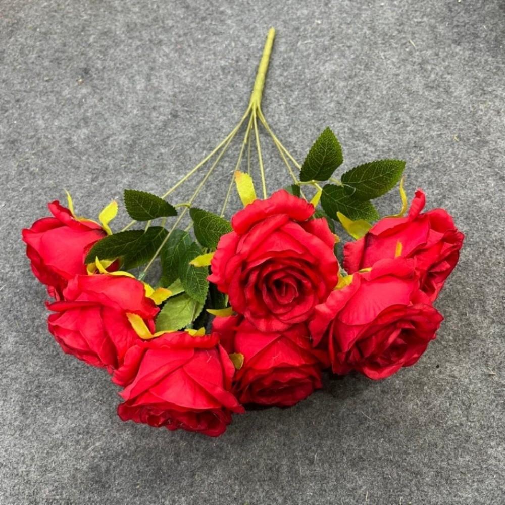 7 Heads Real Happy Rose Flower Mini 9 Colors Natural Simulated Rose Photography Photo Gift Rose Flowers Decorative