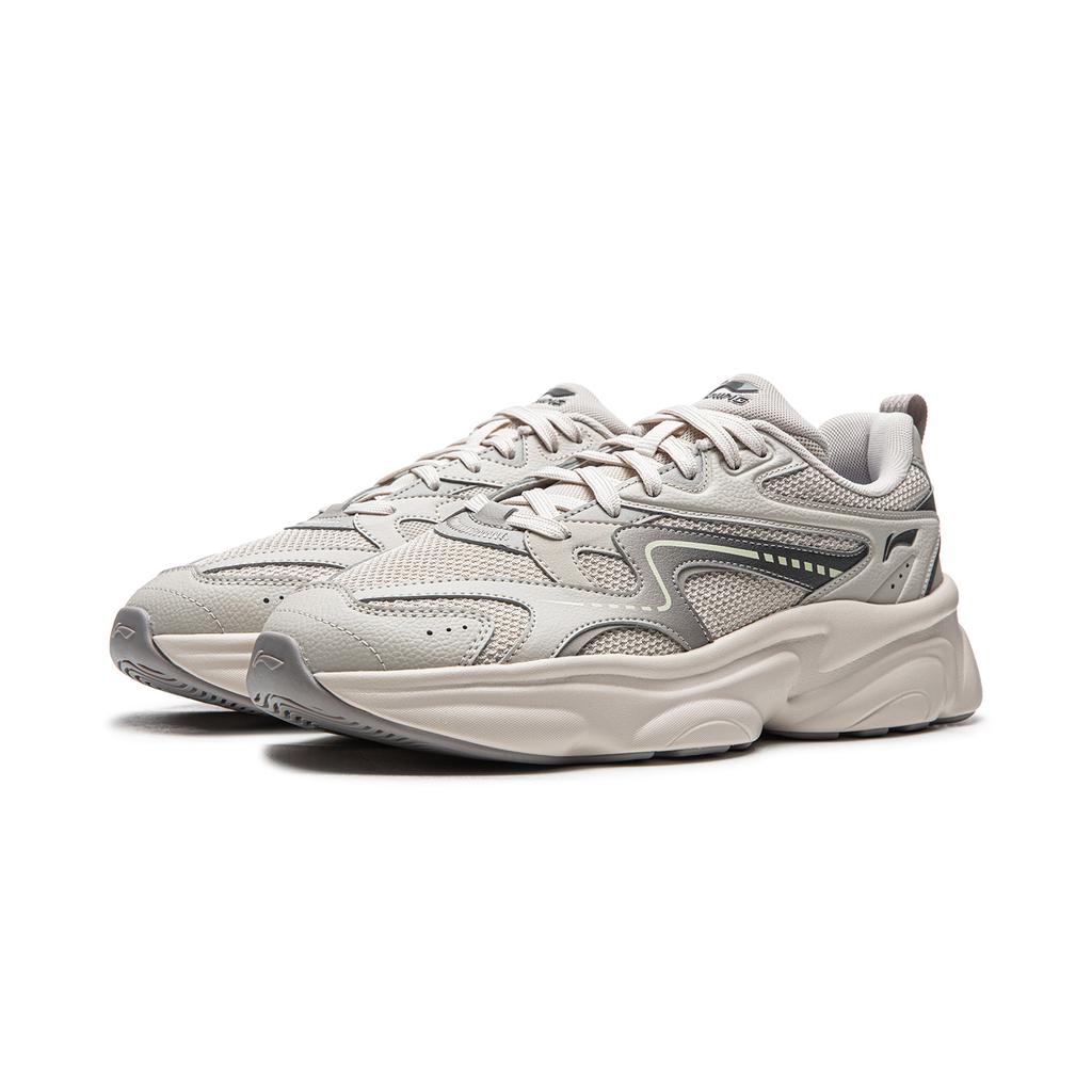 Li Ning Milk Coconut Cushioning Rebound Slip Resistant Abrasion Resistant Height Increasing Low Top Casual Shoes Men's AGCW115-1