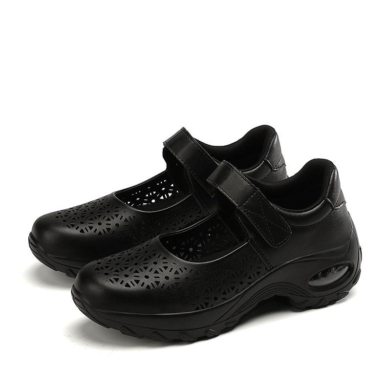 

Женские кроссовки для ходьбы, кроссовки Mary Jane на воздушной подушке, легкие кроссовки для бега на платформе, повседневная спортивная обувь для активного отдыха, полые 41 чёрный