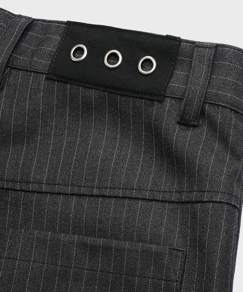 SAINTPAIN Sp Twist Stripe Wide Slacks Black