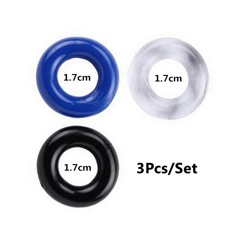 Cock Penis Ring Bead Penis Ring Male Delay Ejaculation Lasting Silicone Erection Ring Sex Toys For Men Adults 3 Pcs/Set