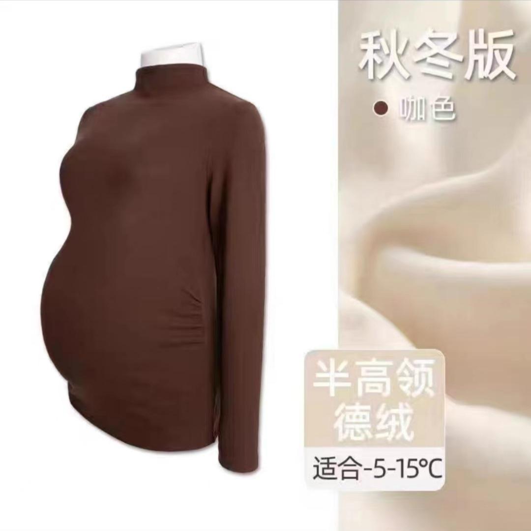 

Одежда для беременных осенняя одежда беременность немецкий бархатный свитер женская зимняя одежда новый теплый однотонный полуприлегающий топ-водолазка прилив XL recommends 125-72.5kg