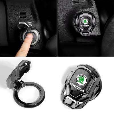 1 Pieza Cubierta Protectora Decorativa para Botones de Arranque con Un Clic para Coche Para Octavia Superb Rapid Kodiaq Karoq Fabia Kamiq Roomster Citigo