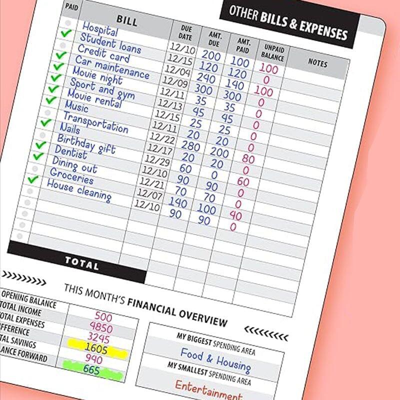 CrossBill Tracker Notebook: Savings & Bookkeeping Record Book