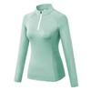 T-shirt Sportiva da Donna con Zip Collo Alto Allenamento Fitness Aderente Donna Corsa Abbigliamento Sportivo Manica Lunga Palestra Yoga Maglia