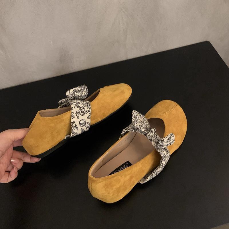 Fashion SUOJIALUN Autumn New Brand Women Flat Shoes Fashion Bow-knot Ladies Casual Dress Mary Jane Shoes Soft Flat Heel Single Shoes