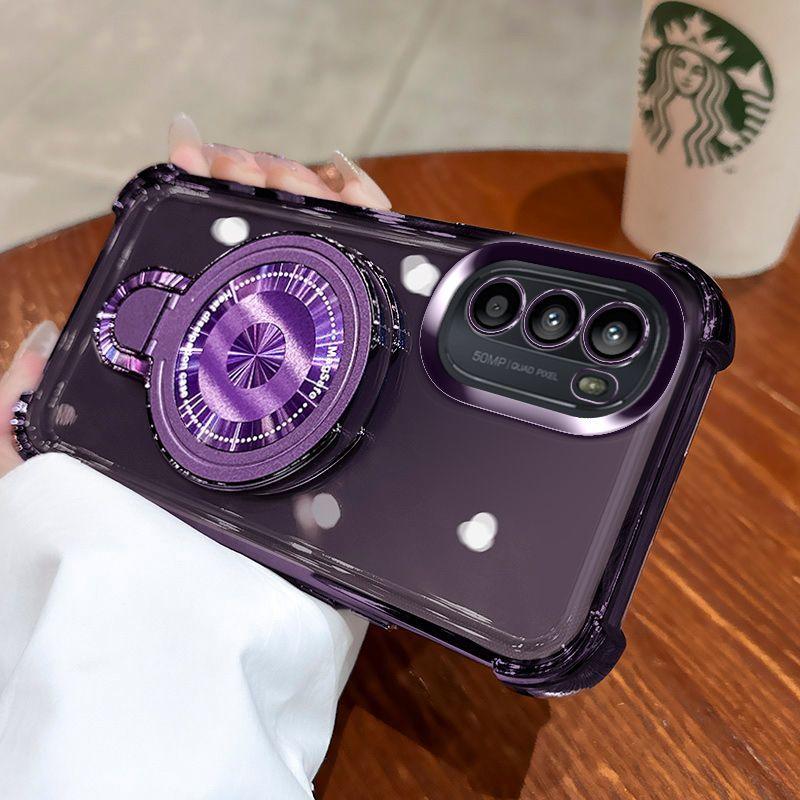 Shockproof Plating Magnetic Bracket Case for Samsung Galaxy A17 A07 A16 A26 A36 A56 A06 A15 A25 A35 A55 A14 A24 A34 A54 5G Cover