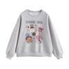 Chuyu Women's 2025 Autumn Loose Cartoon Print Fleece Sweatshirt