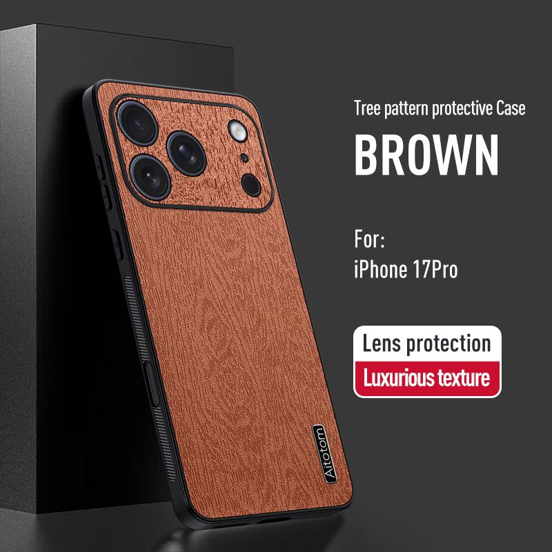 Luxury Tree Pattern Leather Skin Case For iPhone 17 Pro Max iPhone 16 15 14 13 Pro Max Hybrid TPU+PU Shockproof Matte Phone Cover Cases