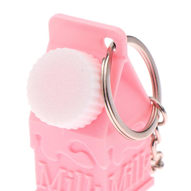 Portachiavi Ciondolo Cartone del Latte Mini Forma di Cartone del Latte Scatola Porta Pillole Contenitore Portatile Ciondolo Per Zaino Borsa Portachiavi