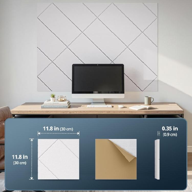 12 Pièces Panneaux Muraux Acoustiques Haute Densité Panneaux en Mousse Acoustique d'Absorption Sonore Réduction du Bruit pour Studio d'Enregistrement, Pièce