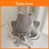 Adjustable Size Vintage Straw Hat With Large Brim For Beach Outing Sun Protection