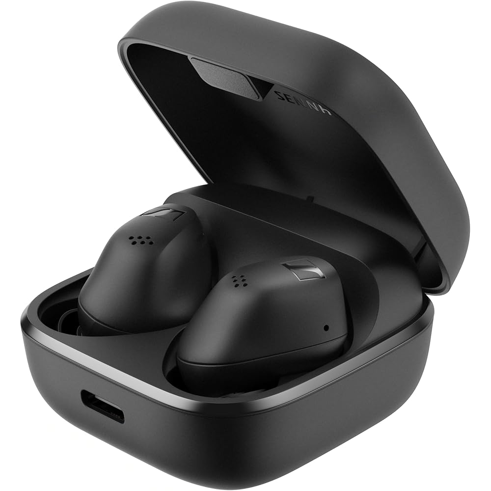 Sennheiser ACCENTUM True Wireless Earbuds, Black, High-Performance Drivers, 28-Hour Playback, Hybrid Noise Cancellation, Ambient Sound Passthrough, Bl