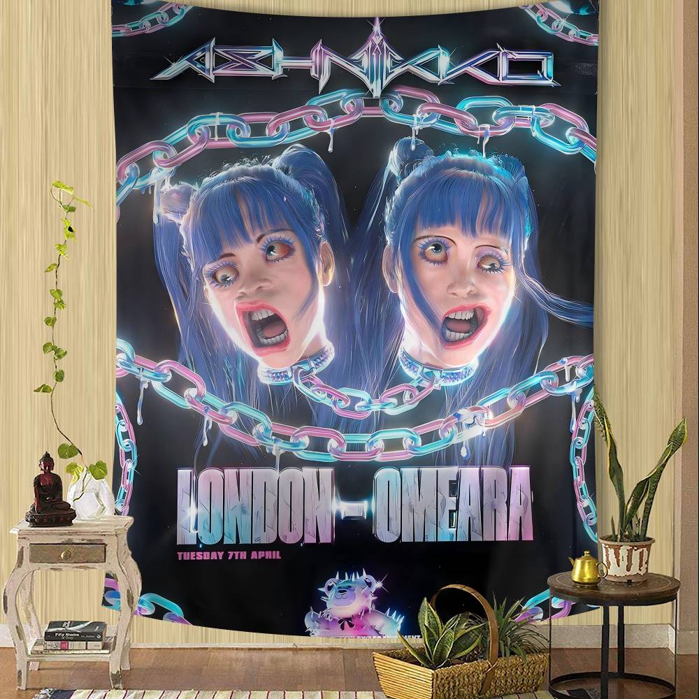 Ashnikko Rapper Weedkiller Printed Large Wall Tapestry Hanging Tarot Hippie Wall Rugs Dorm Home Decor