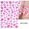 3D Sexy Lips Stickers Leopard Print Love Heart Letter Pink Rose Red Lips Valentines Manicure DIY Romantic Nail Decoration
