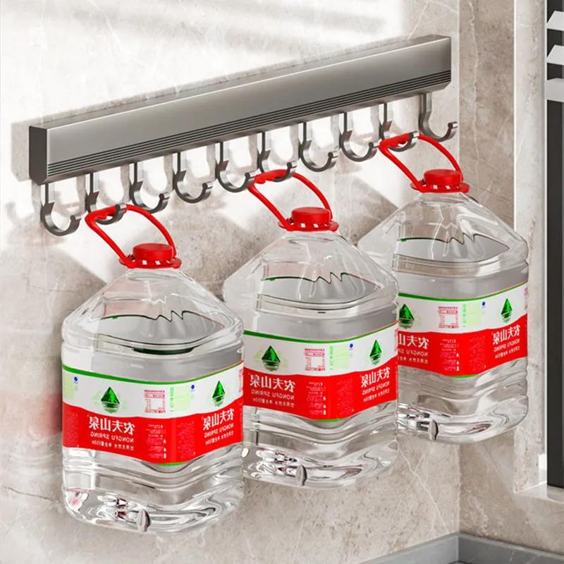 Kitchen Hook Frame, Non Perforated Wall Mounted Frame, Space Aluminum Hook, Multifunctional Storage Hook