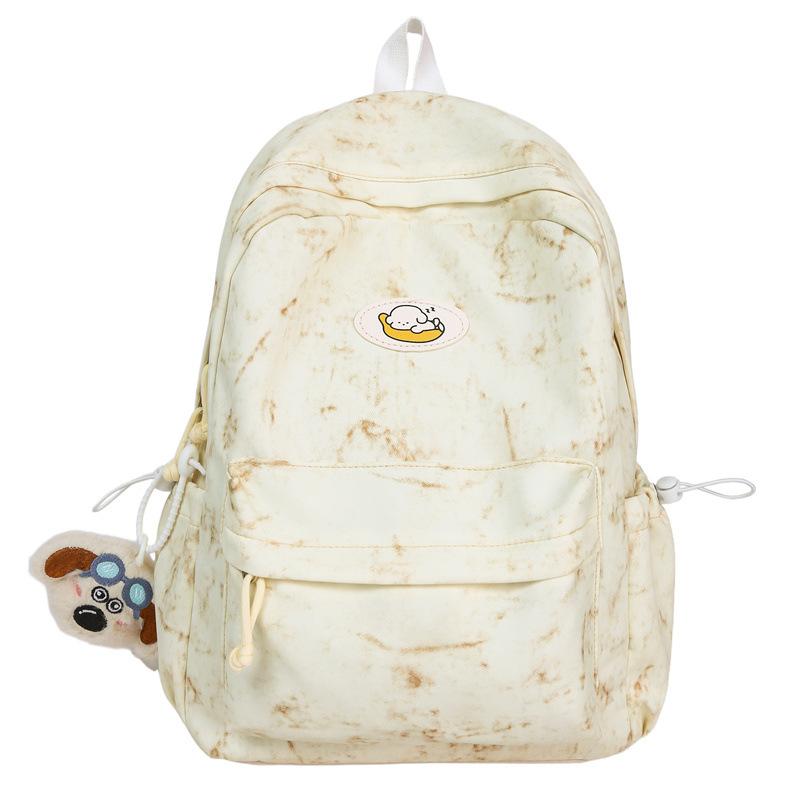 Schoolbag1011 New Casual Backpack Women's Large Capacity Korean Edition Middle School Student School Bag Lightweight Small Label Graffiti Travel B