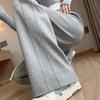 Women's High Waist Wide Leg Pants Loose Fit Straight Sweatpants Drawstring Solid Color Summer American Casual Banana Trousers