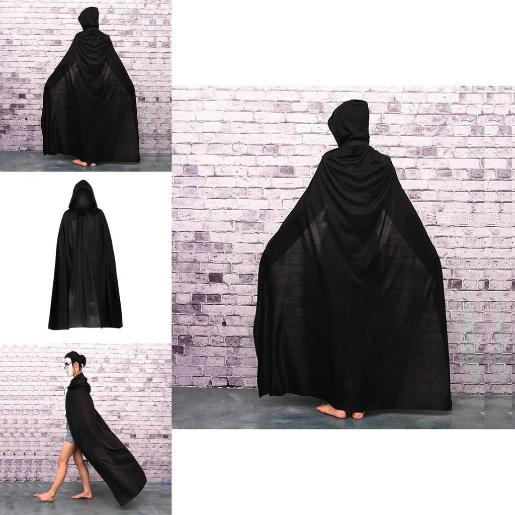 High-quality Halloween Cloak Cosplay Vampire Witch Wizard Robe Party Adult Children Black Cloak Cape