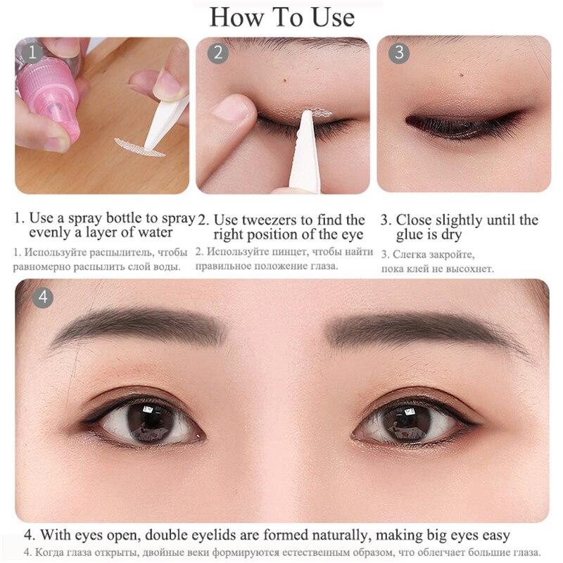 240Pcs Double Fold Eyelid Tape Sticker Lace Nature Clear Beige Stripe Self-adhesive Natural Eye Makeup Make Up With Tool New