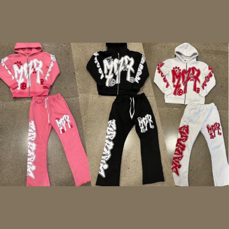 2025 Autumn and Winter Trend New Design High Street Print Hooded Hip Hop Street Style Casual Sweater Set