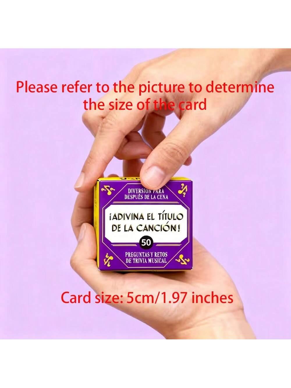 

Spanish Mini Size Game Cards Name That Word ! And Name That Tune ! 50 Pcs Cards Game Family Gathering Card Game