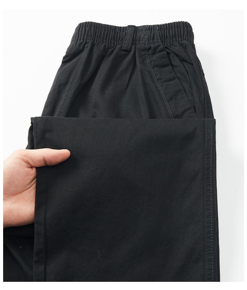 Hengyuanxiang Men's Plus Size Cotton Cargo Pants - Loose, Straight-Leg, Wide-Leg Trousers for Spring and Autumn