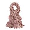 Cotton Linen Texture Wave Point Scarf Retro Print Wrinkle Twisted Pleated Scarf Long Pleated Thin Scarf Print Dots Scarf